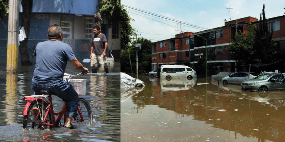 Alerta máxima en el Edomex El Gobierno emite Declaratoria de Emergencia por inundaciones en La Paz y Nezahualcóyotl (Foto Darío Luna y hugo Salvador)