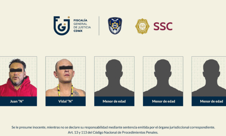 Justicia en Tlalpan Vinculan a proceso a 5 de “Los Malportados” por secuestro y tortura de seis mariachis (Foto por Fiscalía General de Justicia de la CDMX)