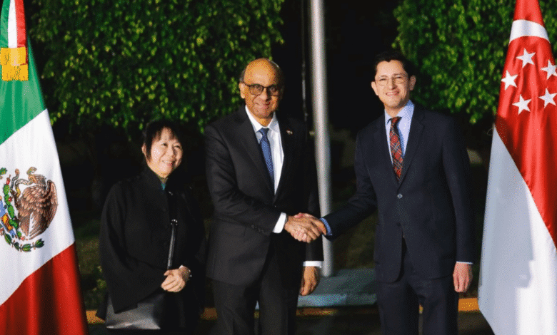 Presidente de Singapur llega a México para reunión con Claudia Sheinbaum